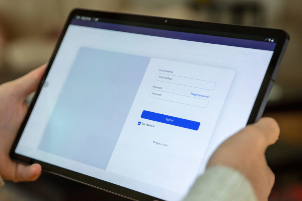 Login page email and password protection